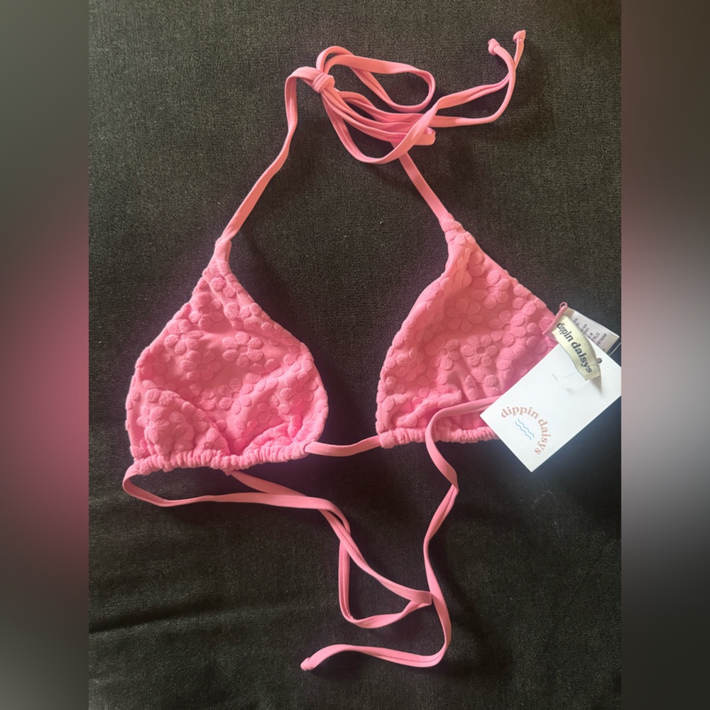 Dippin Daisys Pink Terry Bikini Top